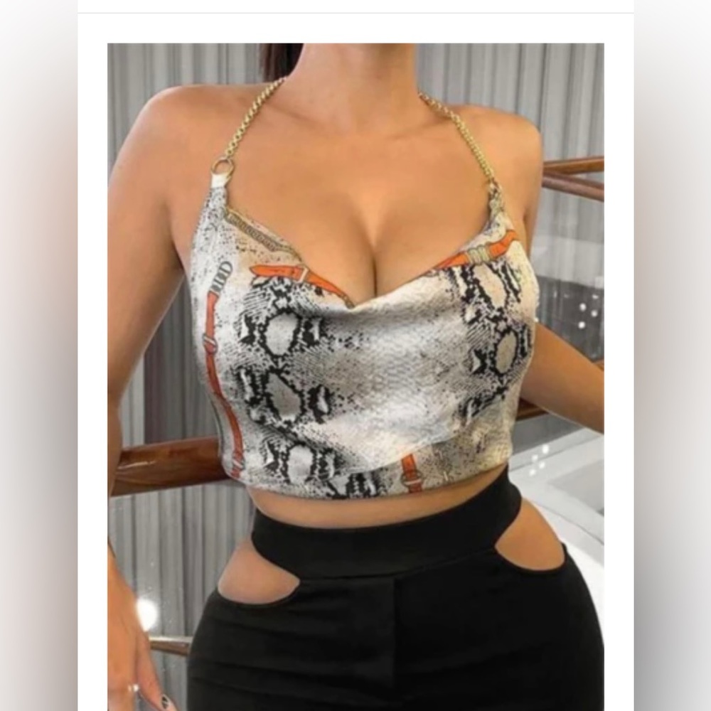 Snake skin crop top